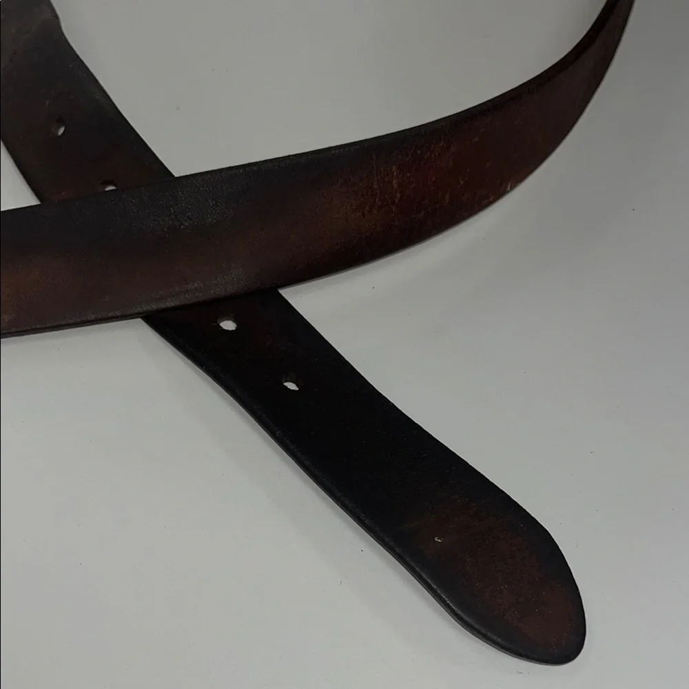Men's Brown Leather Belt / preowned no labels / well worn 42 ish